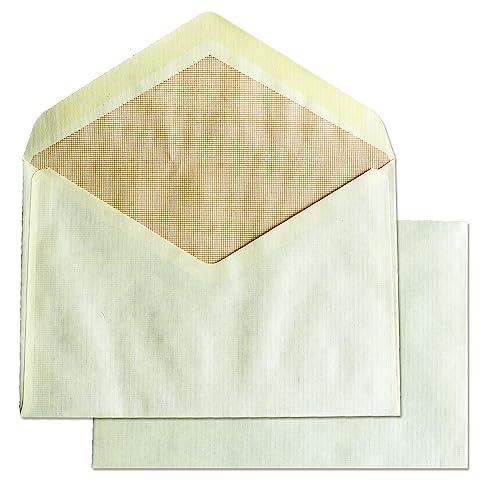 Briefumschläge aus Papier, cremefarben, kommerzielle Größe, 120 x 176 mm, Umschlag mit Reißverschluss für Einladungen, Versand oder Aufbewahrung · m-Büro (25 Stück, 120 x 176 mm) von m-office