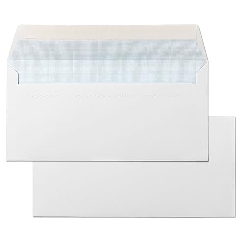 Briefumschläge aus Papier, weiß, Umschlag aus Papier, 120 x 176 mm, Umschlag aus Papier mit Verschluss aus Silikon für Einladungen, Versand oder Aufbewahrung · m-office (25 Stück, 120 x 176 mm)) von m-office
