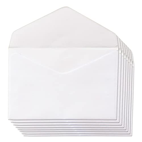 Briefumschläge aus weißem Papier, kleine Umschläge mit Klappe für Einladungen zum Geburtstag, zur Hochzeit oder zur Kommunion, Umschläge für Visitenkarten Maße 70 x 105 mm · m-office (2000 Stück) von m-office