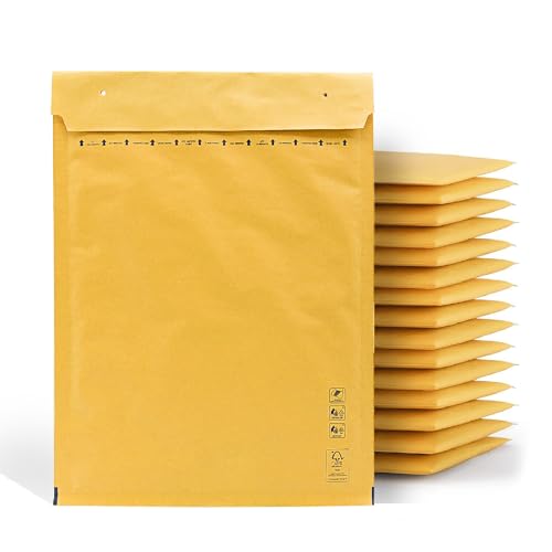 Gepolsterte Umschläge, gepolsterte Versandumschläge, Luftpolsterumschläge, Kraftpapier, Versandtaschen in verschiedenen Größen, Luftpolsterumschläge, m-office (300 x 420 mm, 50 Stück) von m-office