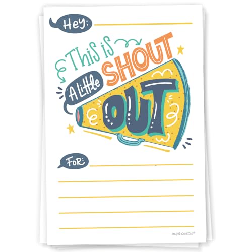Kudos Shout Out Karten für Lehrer, Schüler und Mitarbeiter, Wertschätzungskarten für Schule oder Arbeit, Pinnwand (50 Stück) von m&h invites