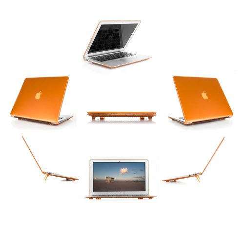 mCover hochwertigem Polycarbonat Hülle Schutzhülle Notebooktasche Hard - Shell - Case Tasche Etui für Apple Macbbok Air 13 Zoll (Modell A1466 & A1369) - Orange von mCover