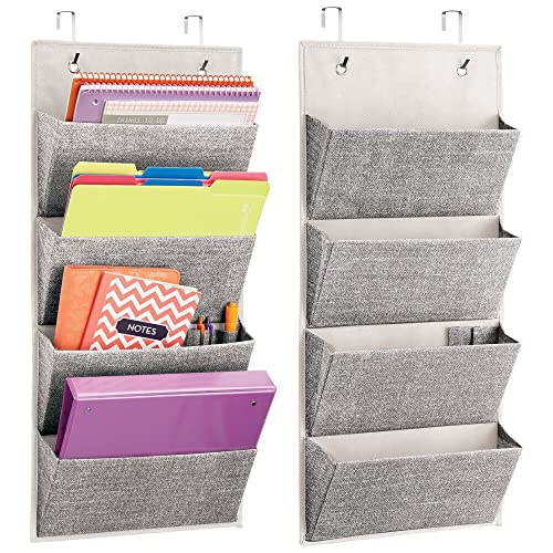 mDesign 2er-Set Hängeorganizer mit Strukturmuster – Organizer aus atmungsaktiver Kunstfaser mit Vier Taschen – Stoffschrank zum Hängen über die Tür oder zur Wandmontage – schwarz mDesign 2er-Set Hängeorganizer mit Strukturmuster – Organizer aus atmungsaktiver Kunstfaser mit Vier Taschen – Stoffschrank zum Hängen über die Tür oder zur Wandmontage – schwarz von mDesign