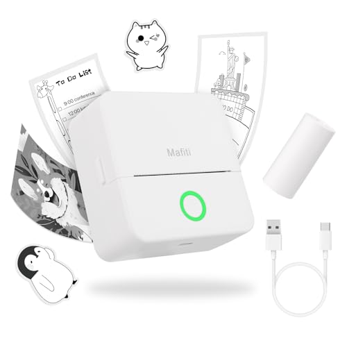 Mini Drucker tragbarer Mini Printer, Mini Fotodrucker Wireless Taschendrucker Thermodrucker Smartphone Bluetooth Drucker Sticker Printer, für iOS und Android, ideal für Studium, Fotos, Geschenke Mini Drucker tragbarer Mini Printer, Mini Fotodrucker Wireless Taschendrucker Thermodrucker Smartphone Bluetooth Drucker Sticker Printer, für iOS und Android, ideal für Studium, Fotos, Geschenke von mafiti