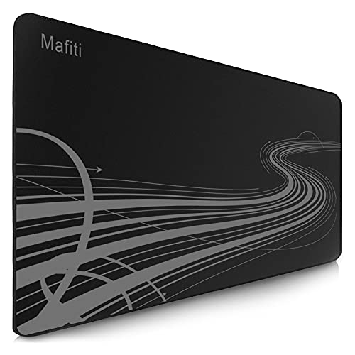 mafiti Mauspad XXL, 900 x 400 mm Gaming Mauspad, Mousepad Groß rutschfest, Nahtlose Kanten, Verbessert Präzision und Geschwindigkeit, Schreibtischunterlage Large Size für PC, Laptop, Büro, schwarz von mafiti