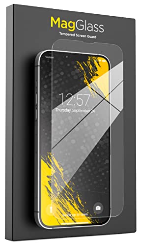 (2 Stück) Magglass gehärtetes Glas für iPhone 14 Pro Displayschutzfolie, UHD Full Coverage Display Guard mit Applikator (kompatibel mit Hülle) von magglass