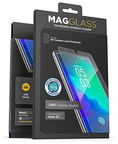Galaxy Note 20 Displayschutzfolie aus gehärtetem Glas mit Fingerabdruck-Display-Kompatibilität – blasenfrei, antimikrobiell, Displayschutzfolie und Objektivschutz für Samsung Note 20 von magglass