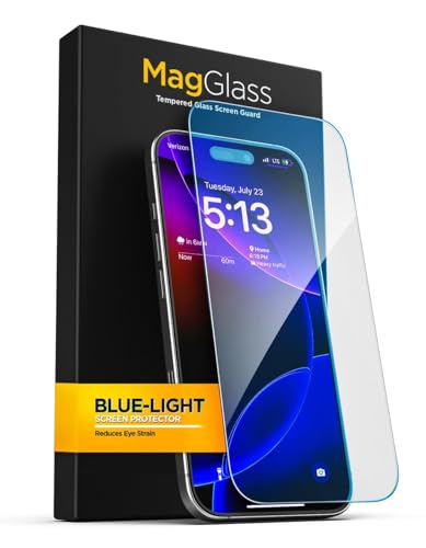 MagGlass Kompatibel mit iPhone 16 – Blaulicht-Schutzfolie aus Gehärtetem Glas mit Blaulichtfilter (Einfache Applikatorhilfe Inklusive) von magglass