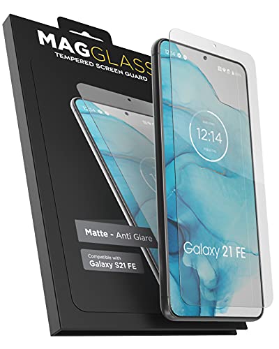 Magglass Matt Panzerglas für Samsung Galaxy S21 FE Full Screen Schutzfolie (Fingerabdruckresistent) Blasenfrei Anti-Glare Folie Displayschutz mit Rahmen-Installationshilfe von magglass