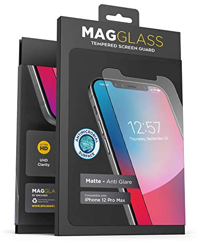 Magglass Matt Panzerglas für iPhone 12 Pro Max Full Screen Schutzfolie (Fingerabdruckresistent) Blasenfrei Anti-Glare Folie Displayschutz mit Rahmen-Installationshilfe von magglass