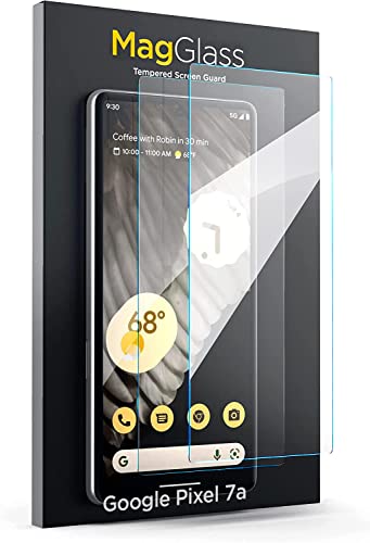 magglass 2er-Pack Google Pixel 7A Displayschutzfolie – Ultra hohe Klarheit gehärtetes Glas (kompatibel mit Hülle) inkl. einfachem Applikator von magglass