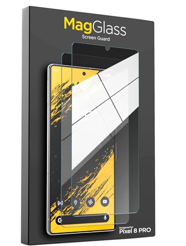 magglass Displayschutzfolie für Pixel 8 Pro (2023) Fingerabdrucksensor kompatibel, hüllenfreundlich, gehärtetes Glas, ultrahohe Klarheit (einfacher Applikator im Lieferumfang enthalten) (HD) von magglass