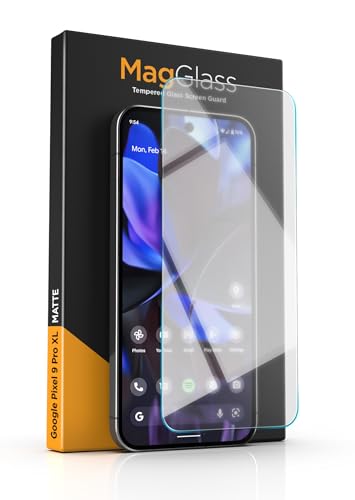 magglass Matte Displayschutzfolie für Google Pixel 9 Pro XL (6,8 Zoll), blendfreies gehärtetes Glas mit Ausrichtungsapplikator (Fingerabdruck-Entsperrung) von magglass