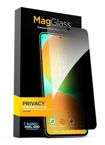 magglass Privacy Displayschutzfolie für Samsung Galaxy S24 FE [Fingerabdrucksensor Kompatibel] Anti-Spy Panzerglas (2024) von magglass