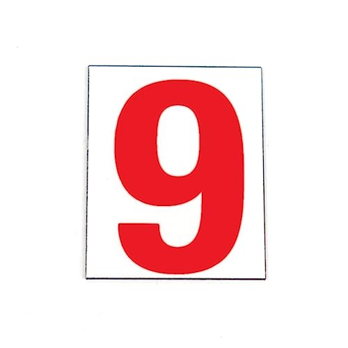 Magnetische Zahl 9, rot auf weißem Hintergrund, 5 cm Höhe des Charakters von magnétiques.fr