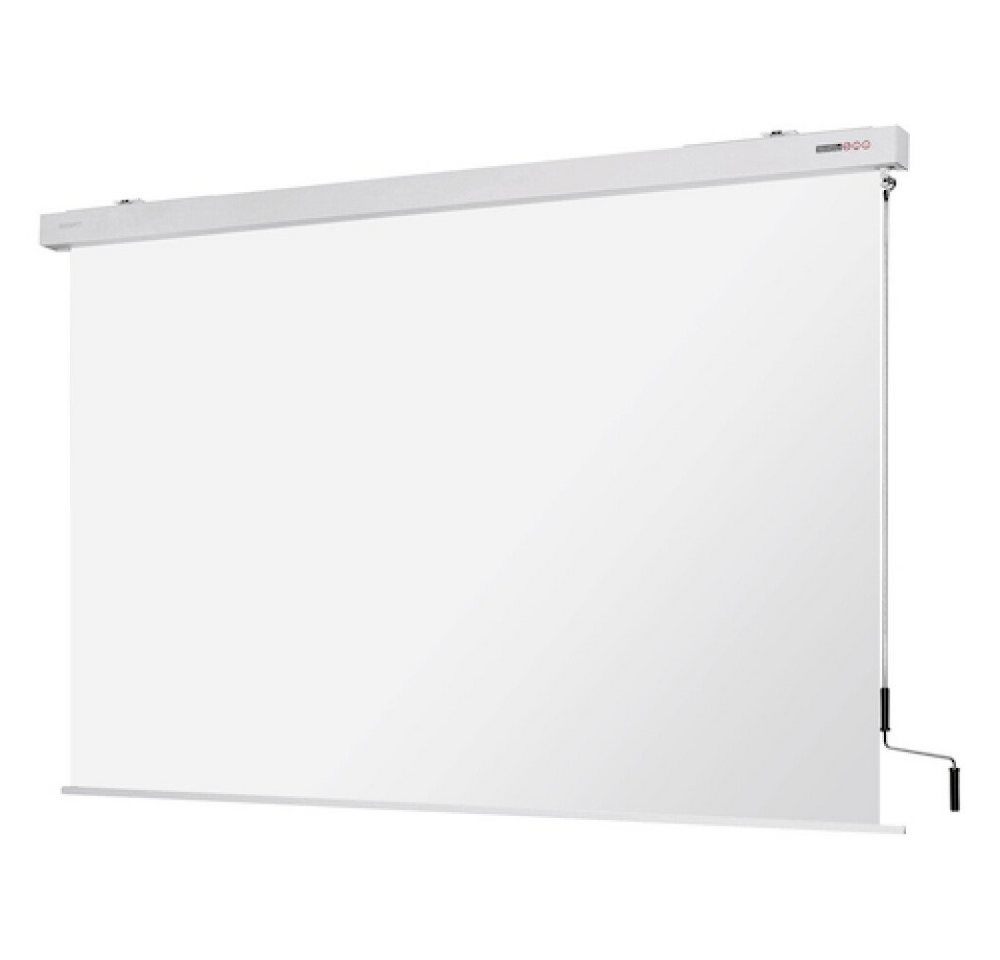 magnetoplan® Rollo-Leinwand Kurbelleinwand Cineroll - (B)200x(H)200cm - Weiß Pull-Up-Leinwand von magnetoplan®