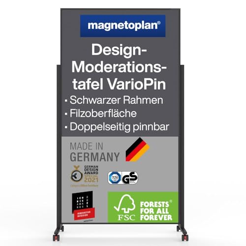 magnetoplan Design-Moderationstafel VarioPin Filz, Rahmen schwarz grau magnetoplan Design-Moderationstafel VarioPin Filz, Rahmen schwarz grau von magnetoplan