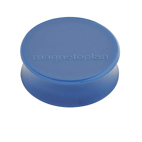 magnetoplan Ergo-Magnet 10er-Pack Whiteboard-Magnete, Pinnwandmagnete, Magnetpunkte für die Schultafel, Kühlschrankmagnete und Pinnwände | 11 Farben, 34 x 12.5mm - dunkelblau von magnetoplan