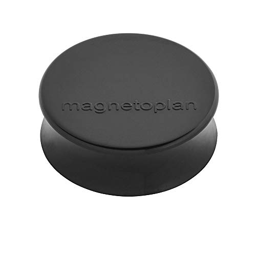 magnetoplan Ergo-Magnet 10er-Pack Whiteboard-Magnete, Pinnwandmagnete, Magnetpunkte für die Schultafel, Kühlschrankmagnete und Pinnwände | 11 Farben, 34 x 12.5mm - schwarz von magnetoplan