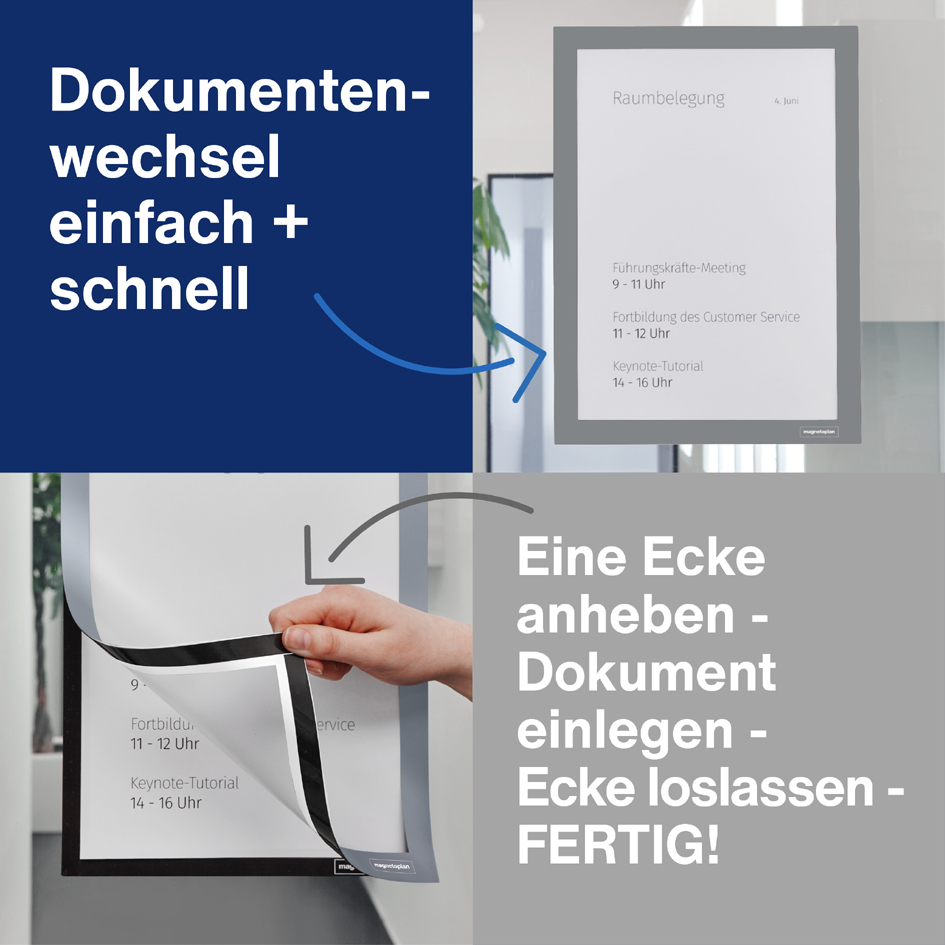 magnetoplan Magnetrahmen magnetofix, DIN A4, grau magnetoplan Magnetrahmen magnetofix, DIN A4, grau von magnetoplan