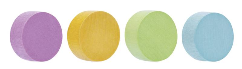 magnetoplan Neodym-Magnete Wood Series Circle, farbig von magnetoplan