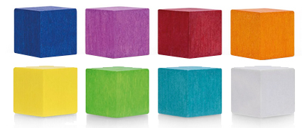 magnetoplan Neodym-Magnete Wood Series Cube, farbig von magnetoplan
