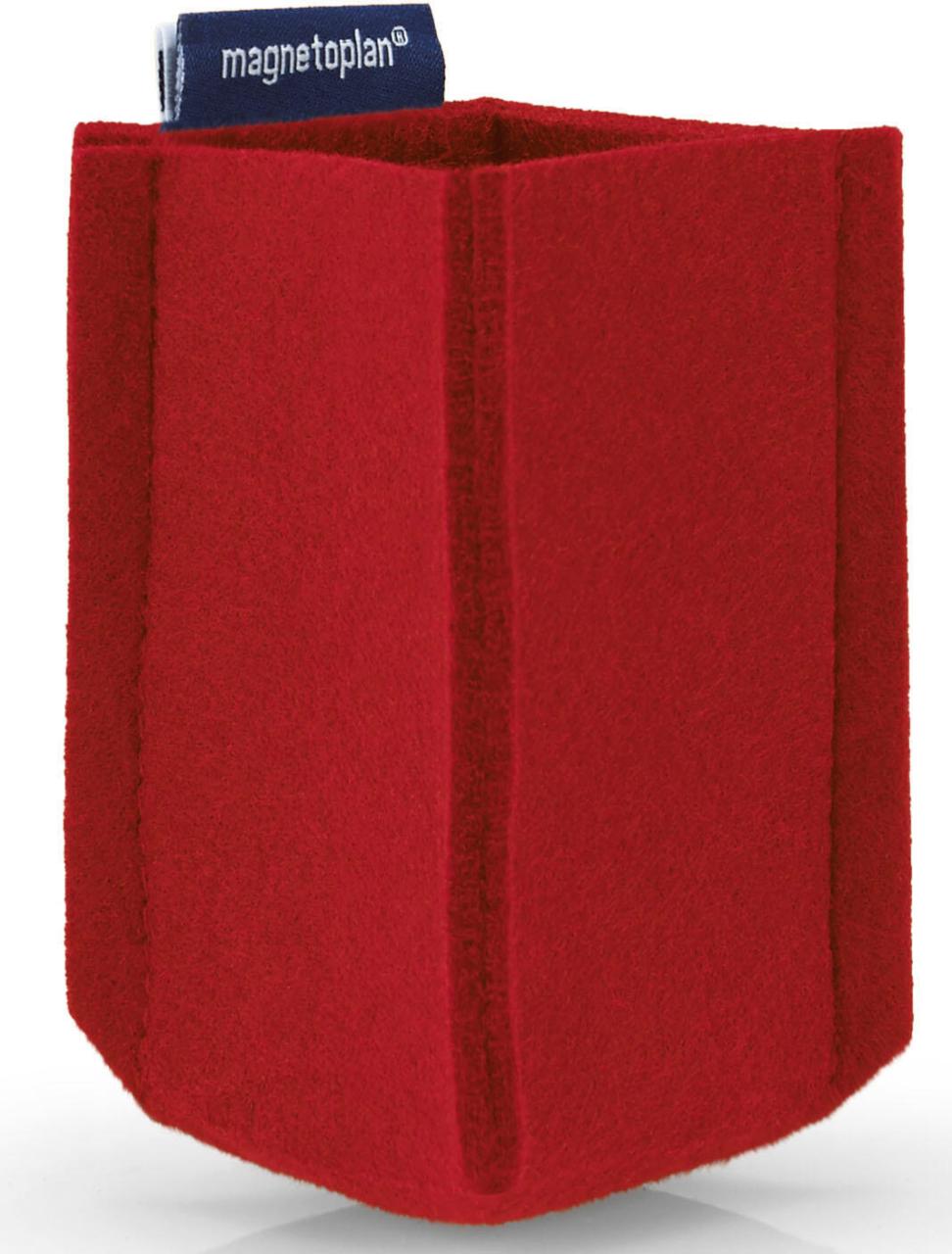 magnetoplan Stiftehalter magnetoTray SMALL, Filz Rot 6,0 x 6,0 x 10,0 cm Rot von magnetoplan