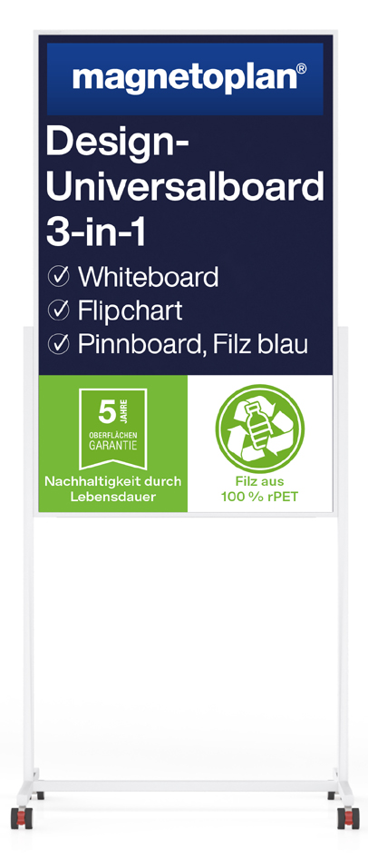 magnetoplan Universal Board, (B)750 x (H)1.200 mm, Filz blau von magnetoplan