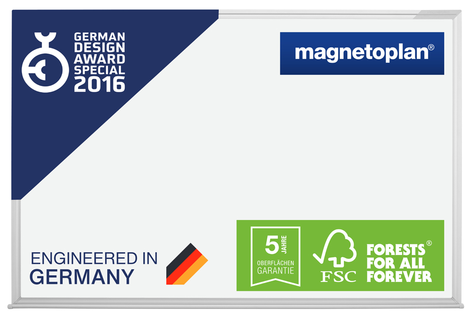 magnetoplan Weißwandtafel SP, (B)1.800 x (H)900 mm von magnetoplan