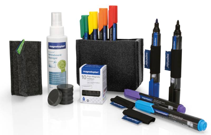 magnetoplan Whiteboard Essentials Kit, grau von magnetoplan