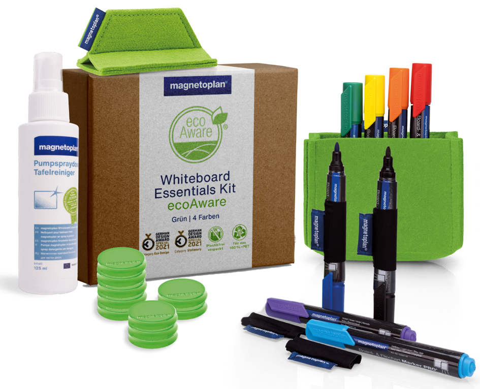 magnetoplan Whiteboard Essentials Kit, grün von magnetoplan