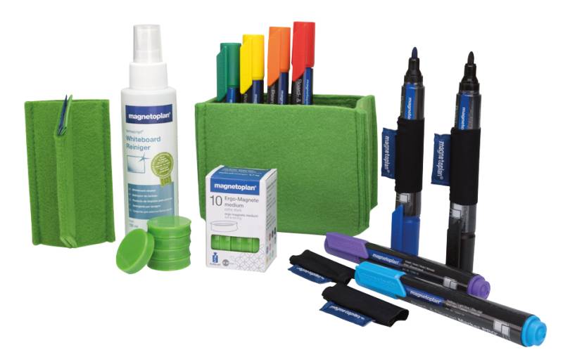 magnetoplan Whiteboard Essentials Kit, grün von magnetoplan