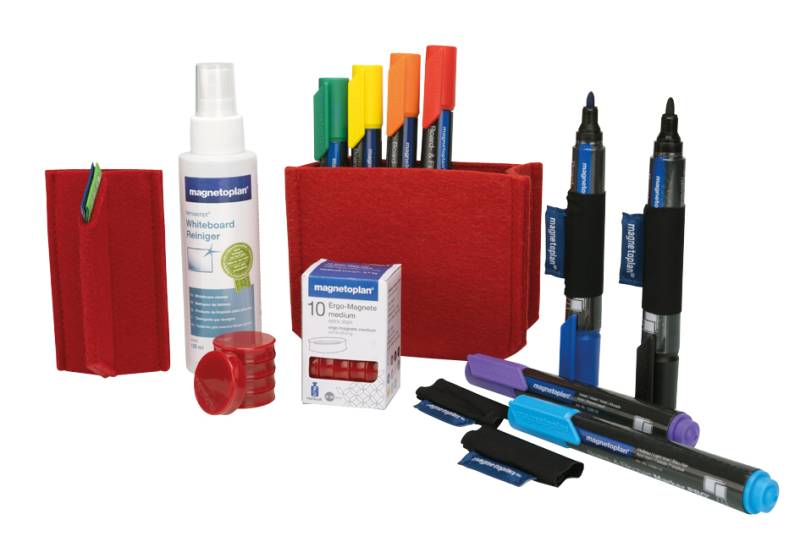 magnetoplan Whiteboard Essentials Kit, rot von magnetoplan