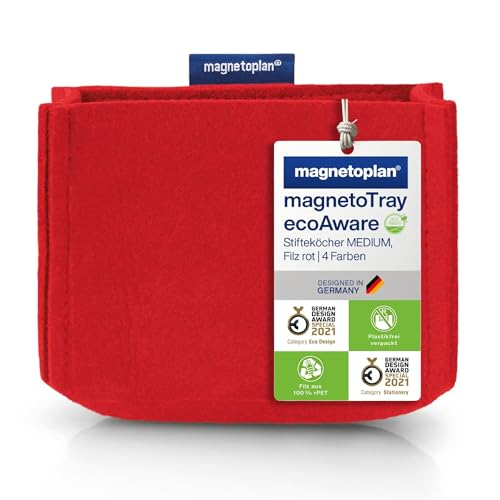 magnetoplan magnetoTray ecoAware, Rot | Magnetischer Schreibtisch Organizer aus 100% rPET-Filz | BxHxT 130x100x60 mm | Stiftehalter für Bürobedarf | Rote Stiftebox | recycelte PET-Flaschen magnetoplan magnetoTray ecoAware, Rot | Magnetischer Schreibtisch Organizer aus 100% rPET-Filz | BxHxT 130x100x60 mm | Stiftehalter für Bürobedarf | Rote Stiftebox | recycelte PET-Flaschen von magnetoplan