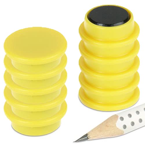 10x Pinnwandmagnete/Büromagnete (magnets4you) | Gelb | Ø 20 x 7 mm | hält 400 g | Ferrit | für Whiteboard, Kühlschrank, Büro, Schule, Tafel von magnets4you