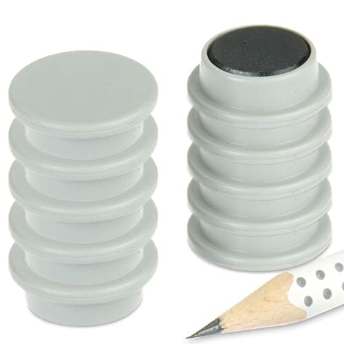 10x Pinnwandmagnete/Büromagnete (magnets4you) | Grau | Ø 20 x 7 mm | hält 400 g | Ferrit | für Whiteboard, Kühlschrank, Büro, Schule, Tafel von magnets4you