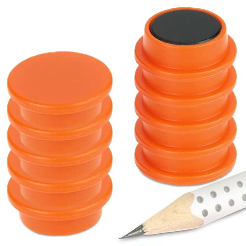 10x Pinnwandmagnete/Büromagnete (magnets4you) | Orange | Ø 20 x 7 mm | hält 400 g | Ferrit | für Whiteboard, Kühlschrank, Büro, Schule, Tafel von magnets4you