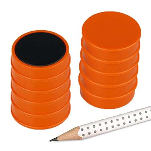 10x Pinnwandmagnete/Büromagnete (magnets4you) | Orange | Ø 30 x 8 mm | hält 1 kg | Ferrit | für Whiteboard, Kühlschrank, Büro, Schule, Tafel von magnets4you