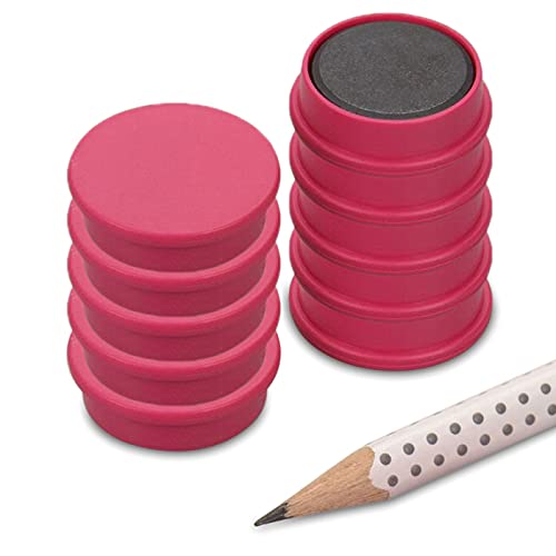 10x Pinnwandmagnete/Büromagnete (magnets4you) | Pink | Ø 25 x 8 mm | hält 700 g | Ferrit | für Whiteboard, Kühlschrank, Büro, Schule, Tafel von magnets4you