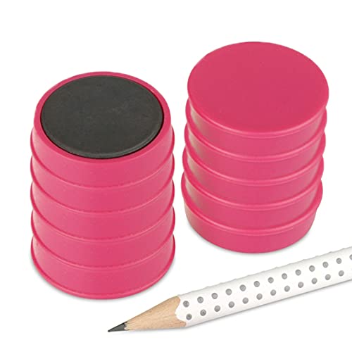 10x Pinnwandmagnete/Büromagnete (magnets4you) | Pink | Ø 30 x 8 mm | hält 1 kg | Ferrit | für Whiteboard, Kühlschrank, Büro, Schule, Tafel von magnets4you