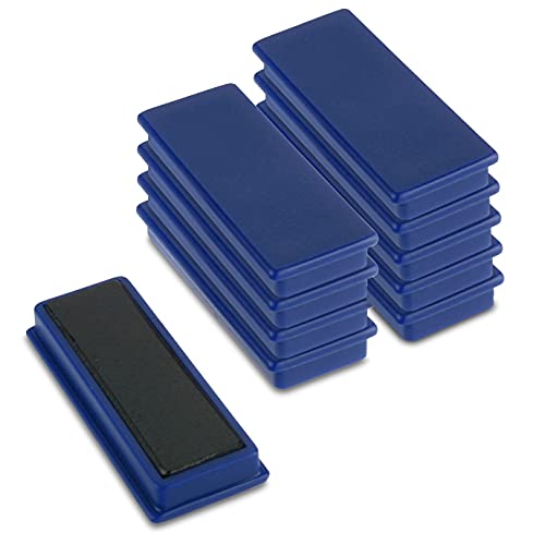 10x Pinnwandmagnete/Büromagnete (magnets4you) | blau | 55 x 22,5 x 8,5 mm | hält 1,5 kg | Ferrit | praktische Memomagnete für Whiteboard, Kühlschrank, Büro, Schule, Tafel von magnets4you