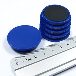 5x Pinnwandmagnete/Büromagnete (magnets4you) | Blau | Ø 40 x 8 mm | Ferrit | für Whiteboard, Kühlschrank, Büro, Schule, Tafel von magnets4you