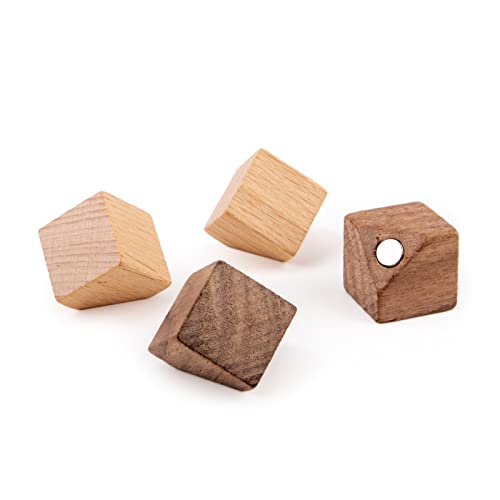 magnets4you - 4er Set Dekomagnete aus Holz | CUBE | Neodym Magnet für Pinnwand und Magnettafel von magnets4you