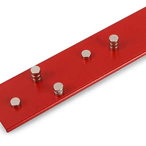magnets4you - Magnetleiste aus Stahlblech zum Anschrauben | 800x35mm | Rot | inkl. Schrauben & 10 starker Magnete | Haftgrund für alle Magnete von magnets4you