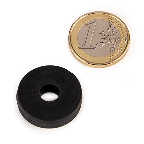 magnets4you - Starker Neodym Ringmagnet mit Gummimantel | Ø 25x6,3mm, Innendurchmesser Ø 7,5mm | schwarz | Magnet zum Verschrauben | wasserfest, nicht rostend von magnets4you