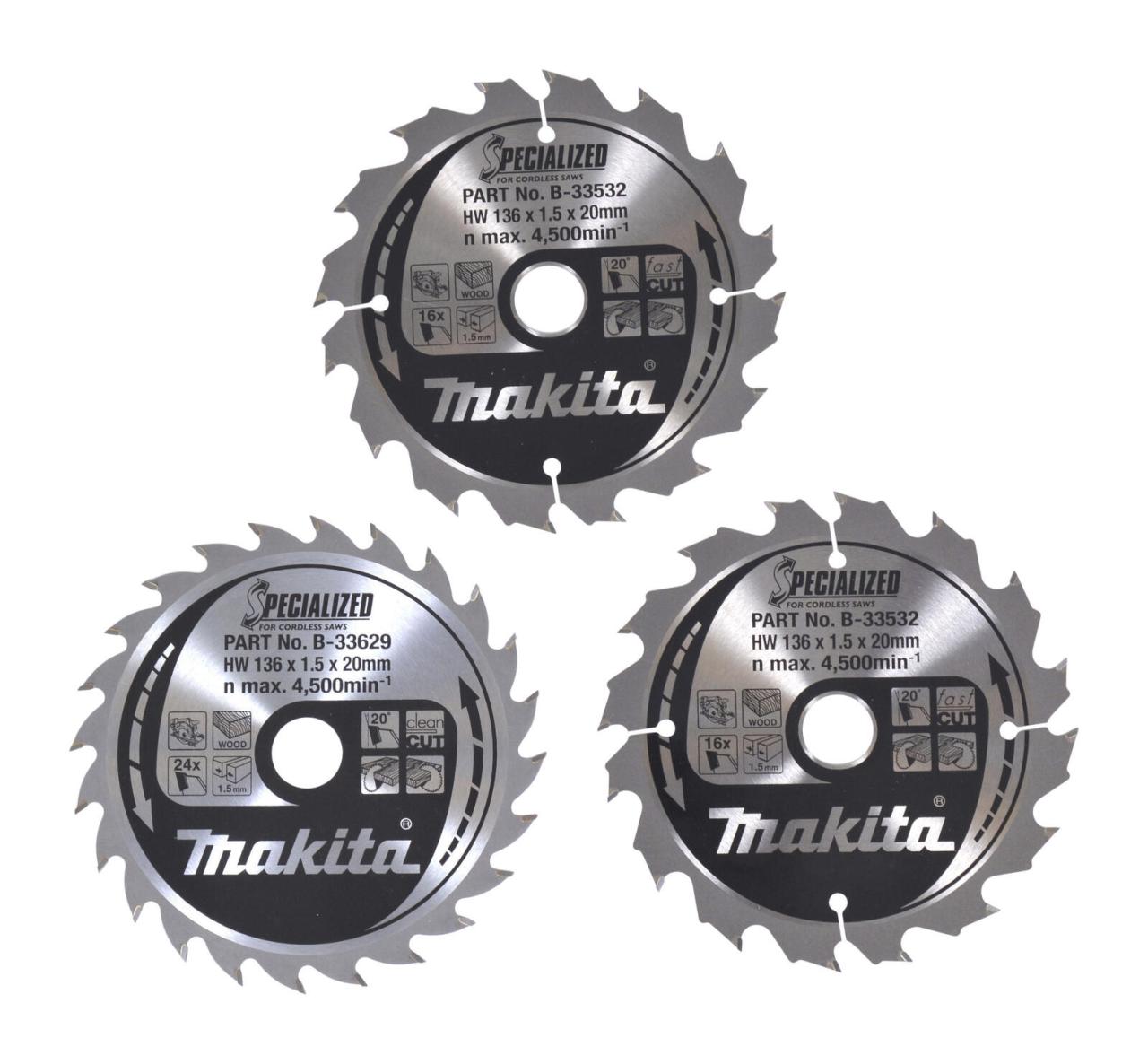 Makita Sägeblatt-Set B-33897 Kreissägeblätter-Set von makita