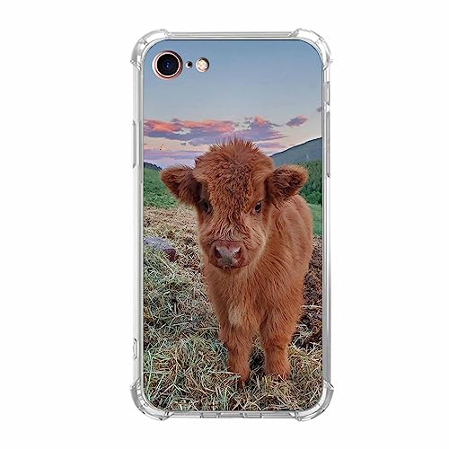 Flauschige Kühe Hülle für iPhone 7/8/SE, niedliche Bauernhof-Rinder-Hülle für Männer und Frauen, weiche TPU-Schutzhülle für iPhone 7/8/SE von malegaon