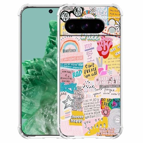 malegaon Indie Positive Quotes Beliebte Wörter Collage, trendige, weiche TPU-Schutzhülle für Google Pixel 8 Pro, transparent von malegaon