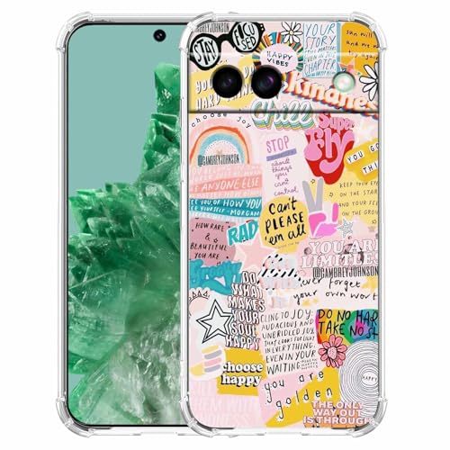 malegaon Indie Positive Quotes Beliebte Wörter Collage, trendige, weiche TPU-Schutzhülle für Google Pixel 8a, transparent von malegaon