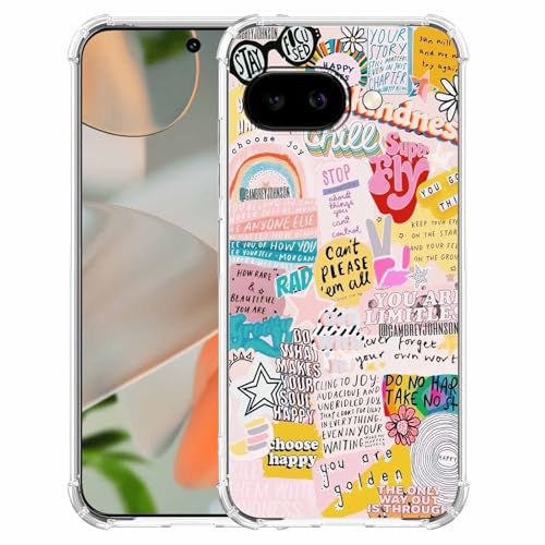malegaon Indie Positive Quotes Beliebte Wörter Collage, trendige, weiche TPU-Schutzhülle für Google Pixel 9a, transparent von malegaon
